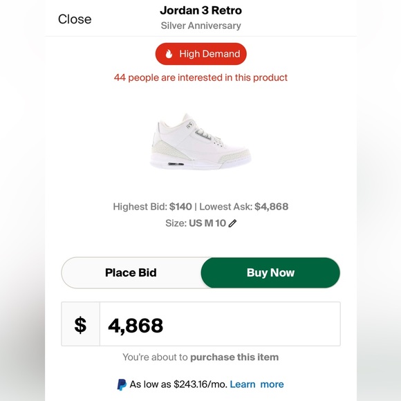 JORDAN 3 SILVER ANNIVERSARY RARE ‼️ - Picture 6 of 6